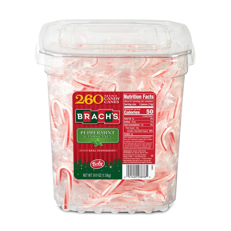Brach-s Mini Candy Canes Tub. 260 Count