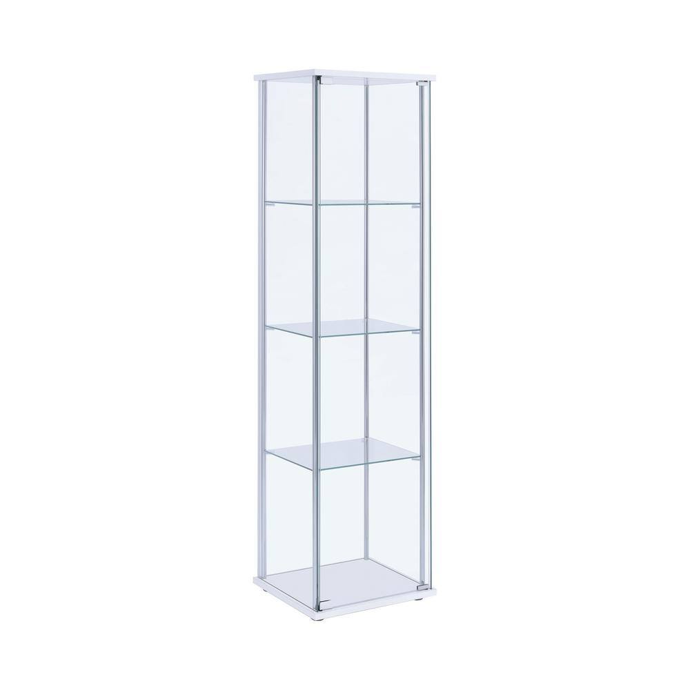 Coaster Home Furnishings  White and Clear Curio Cabinet with 4 Glass Shelves