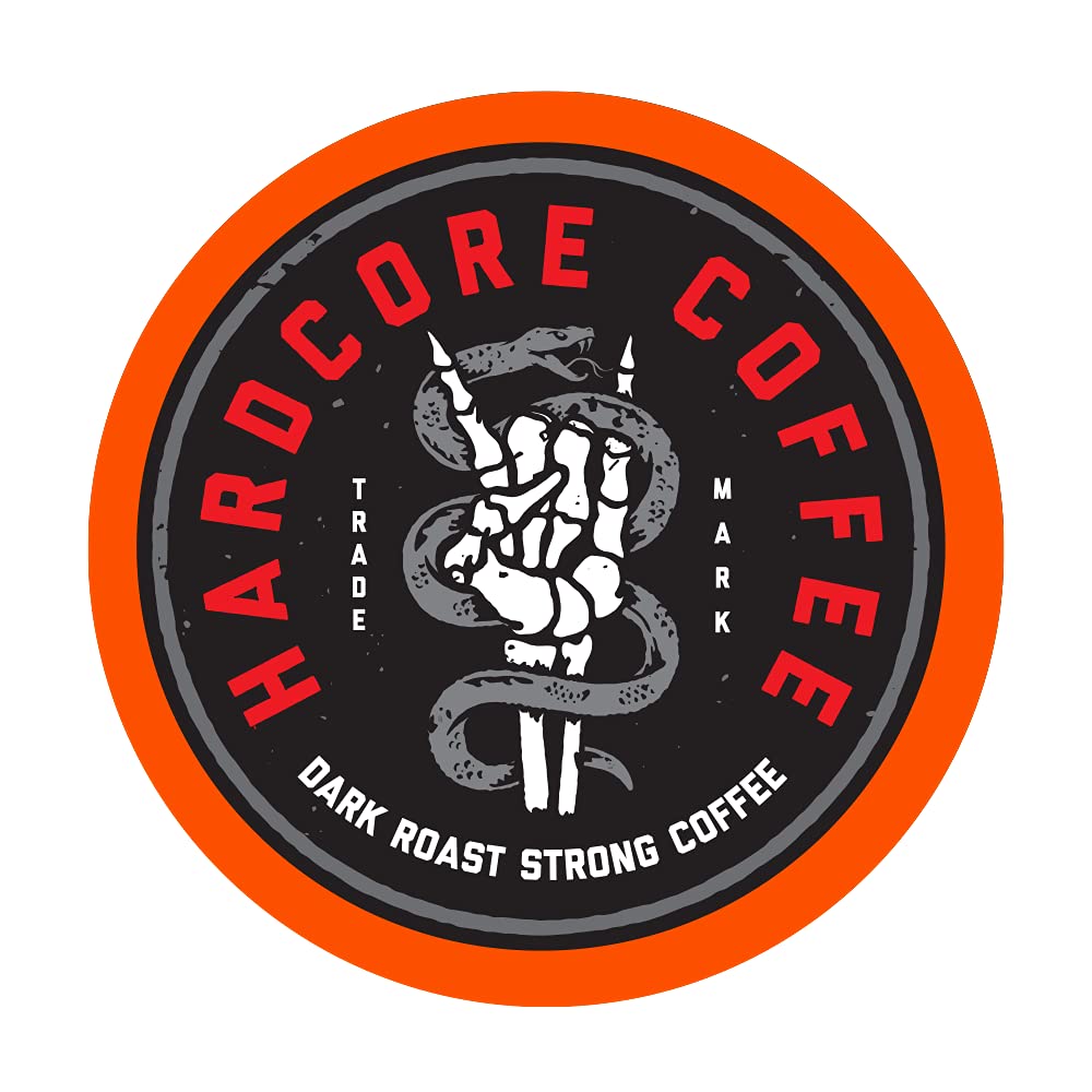 Hardcore Single Serve Coffee Pods for Keurig K Cup Brewers. Strong Roast. 10 Count