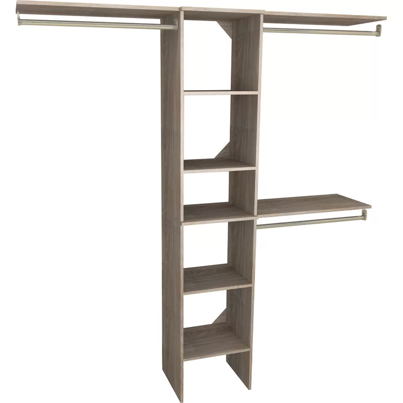 ClosetMaid 1951140 SuiteSymphony 16-Inch Closet Organizer with Shelves. Natural Gray