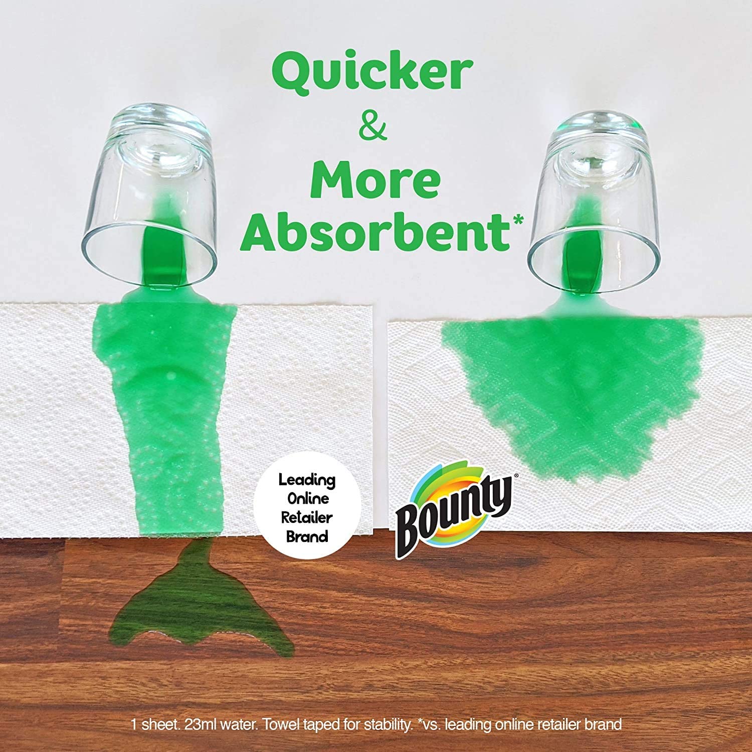 Bounty Quick-Size Paper Towels. White. 8 Family Rolls = 20 Regular Rolls