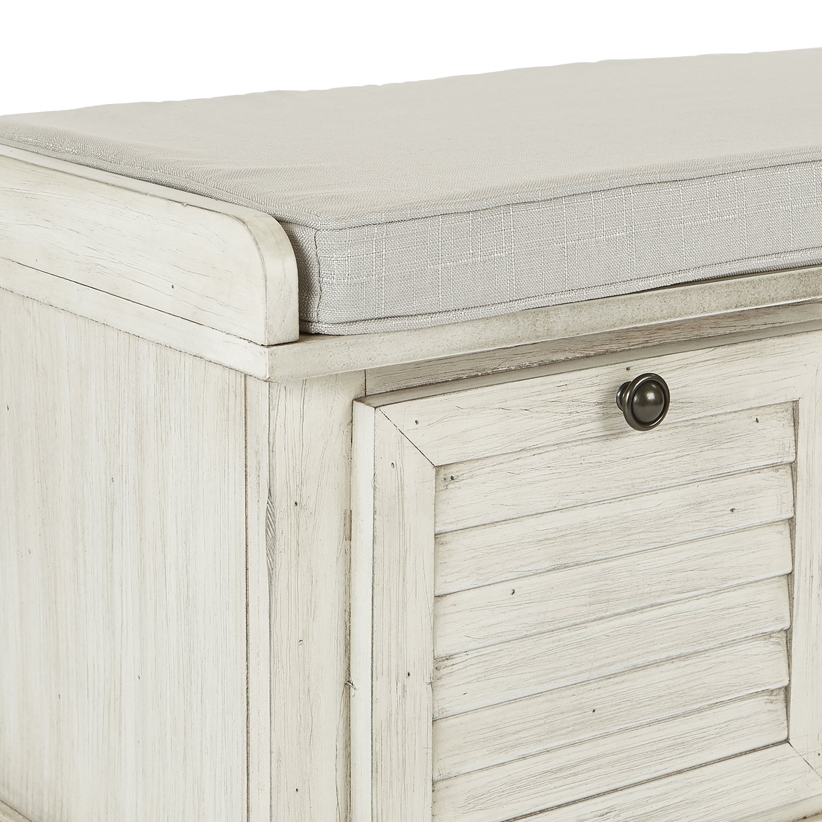 OSP Home Furnishings Dover Storage Bench in White Wash
