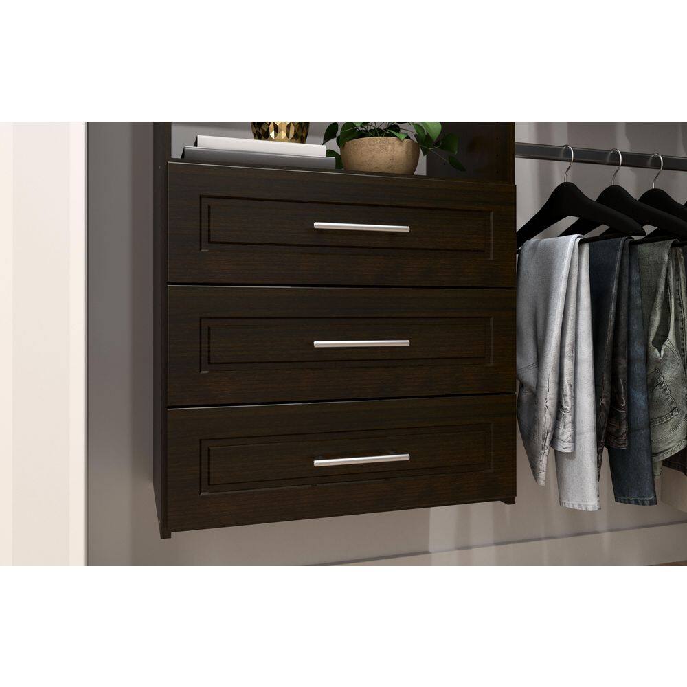 Closet Evolution TR65 25 in. W Espresso Modern Raised Wood Closet System