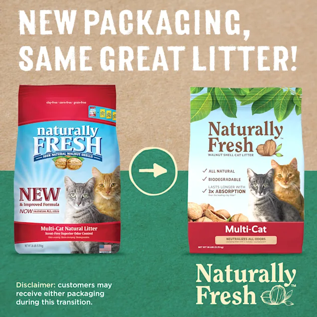 Naturally Fresh Quick-Clumping Natural Multi-Cat Walnut Cat Litter. 26 lbs.