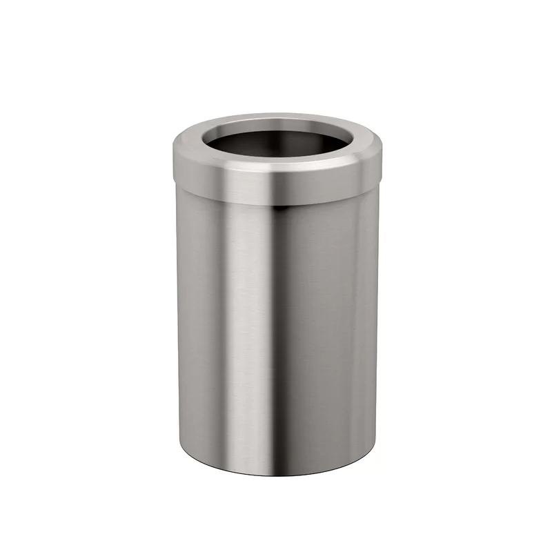 Gatco 1911 Modern Round Waste Basket. Satin Nickel