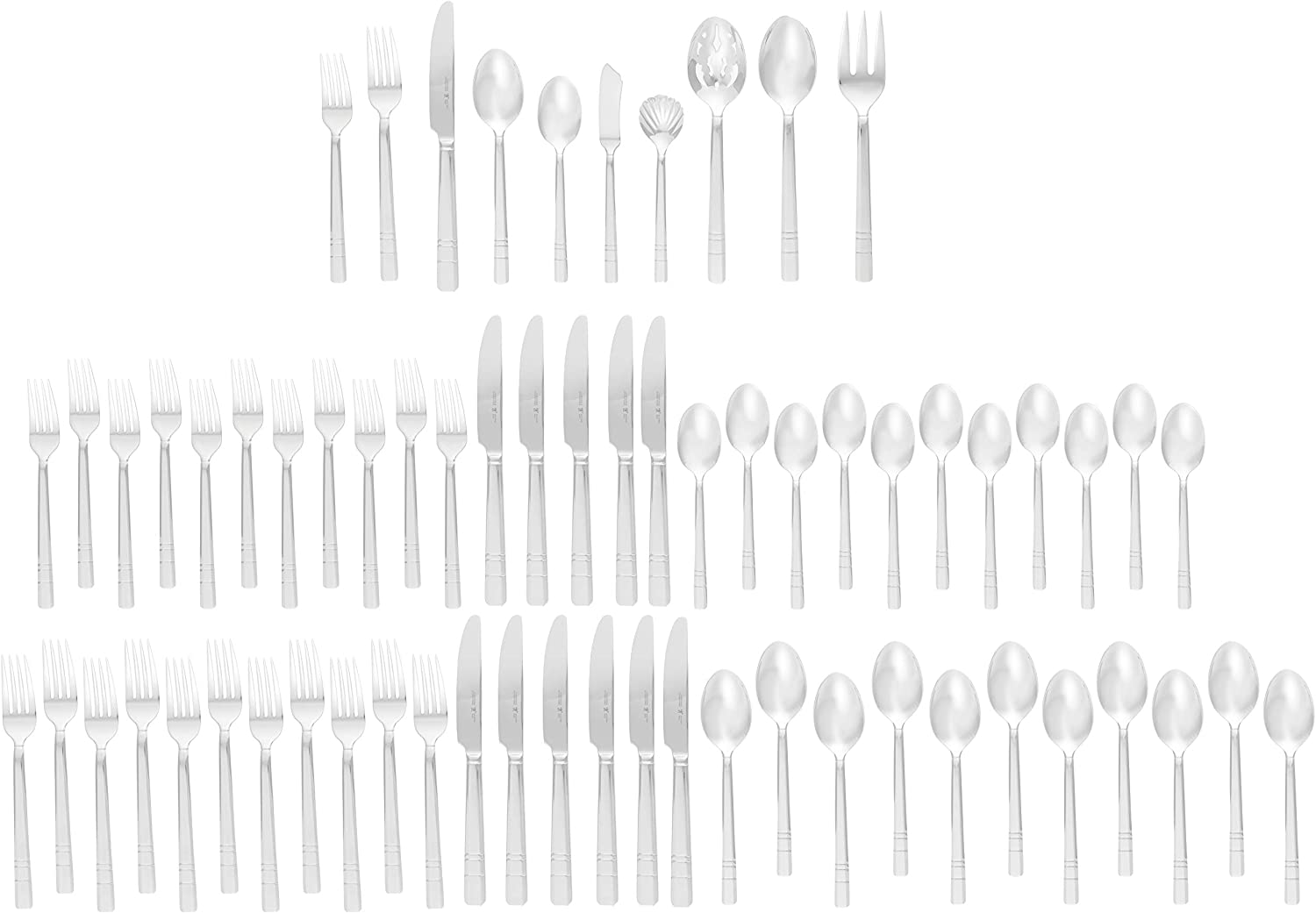 HENCKELS Madison square 1-Piece Polished Transitional Flatware Set. 65-pc. Clear (22516-365)
