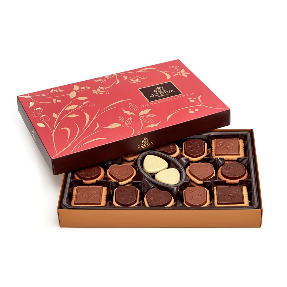 Godiva Chocolatier Assorted Chocolate Box of Biscuits. 32 pc.