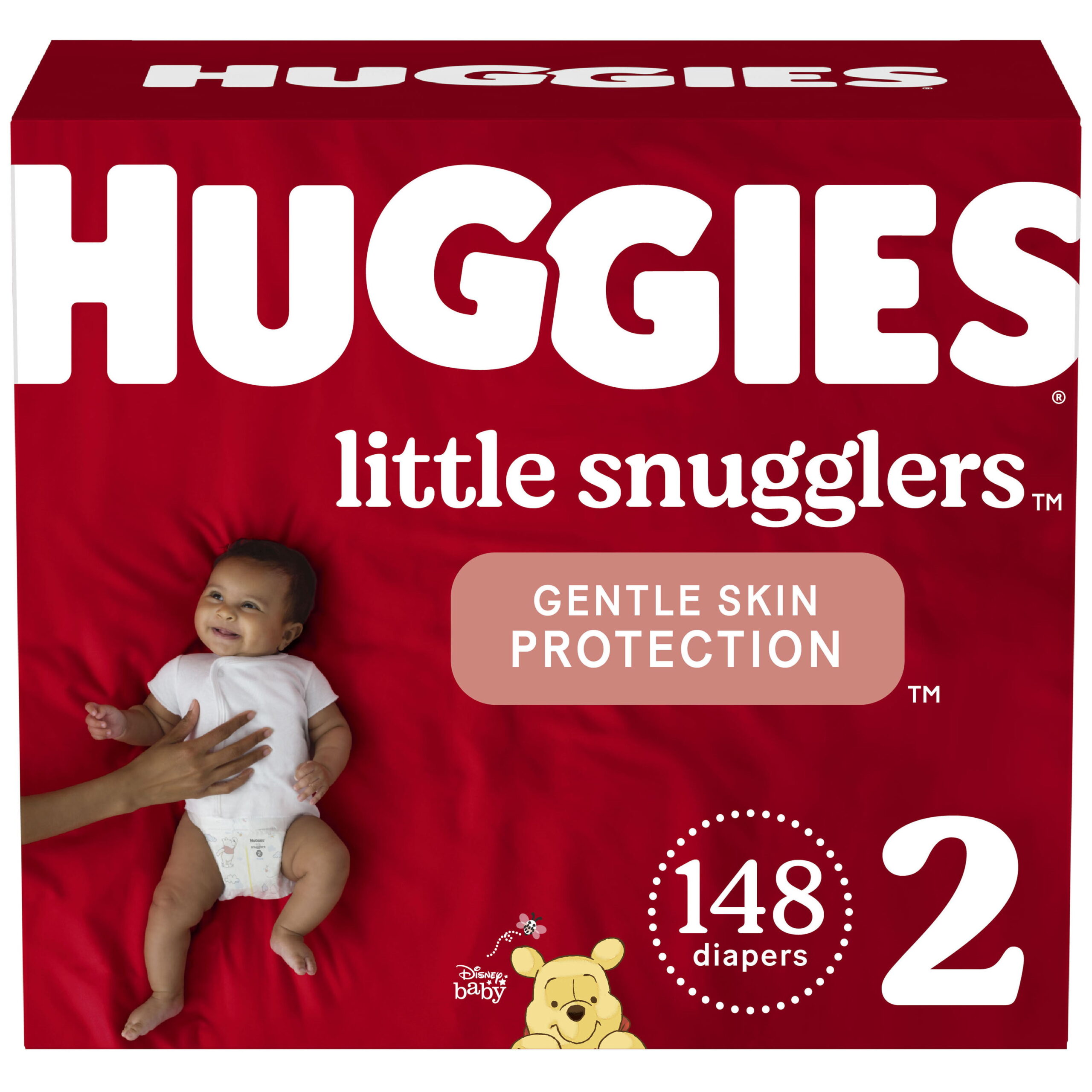 Huggies Little Snugglers Baby Diapers. 148 Ct. Size 2 (12-18 lbs)