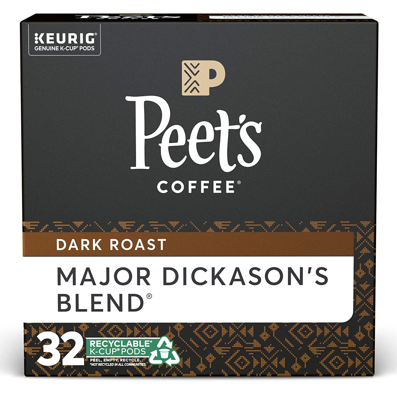 Peet-s Coffee. Dark Roast K-Cup Pods for Keurig Brewers - Major Dickason-s Blend 32 Count (1 Box of 32 K-Cup Pods) Packaging May Vary