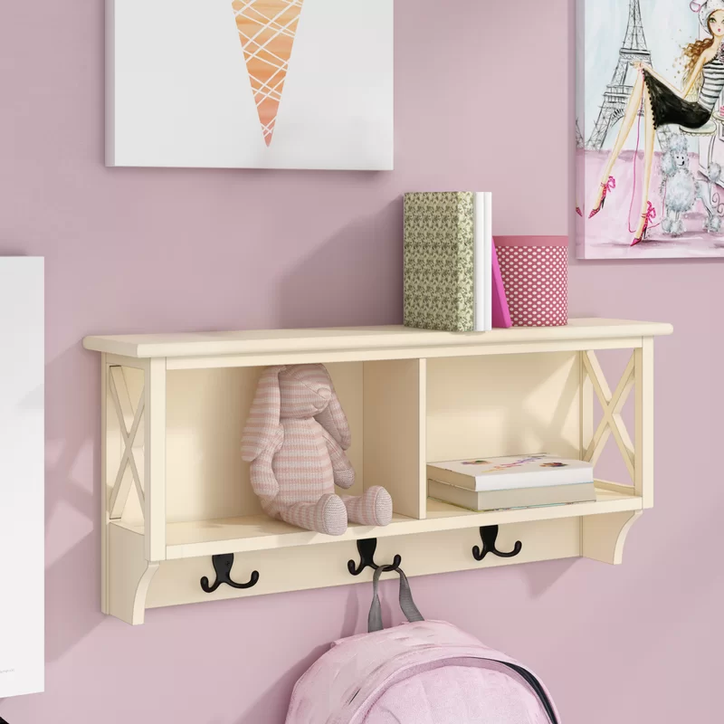 Safavieh Home Collection Freya Grey Hanging Storage Wall Coat Rack. White