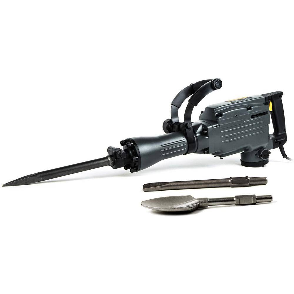 TR Industrial TR89100W 11 Amp 31 lbs. Demolition Jack Hammer with Point. Flat and Spade Chisels