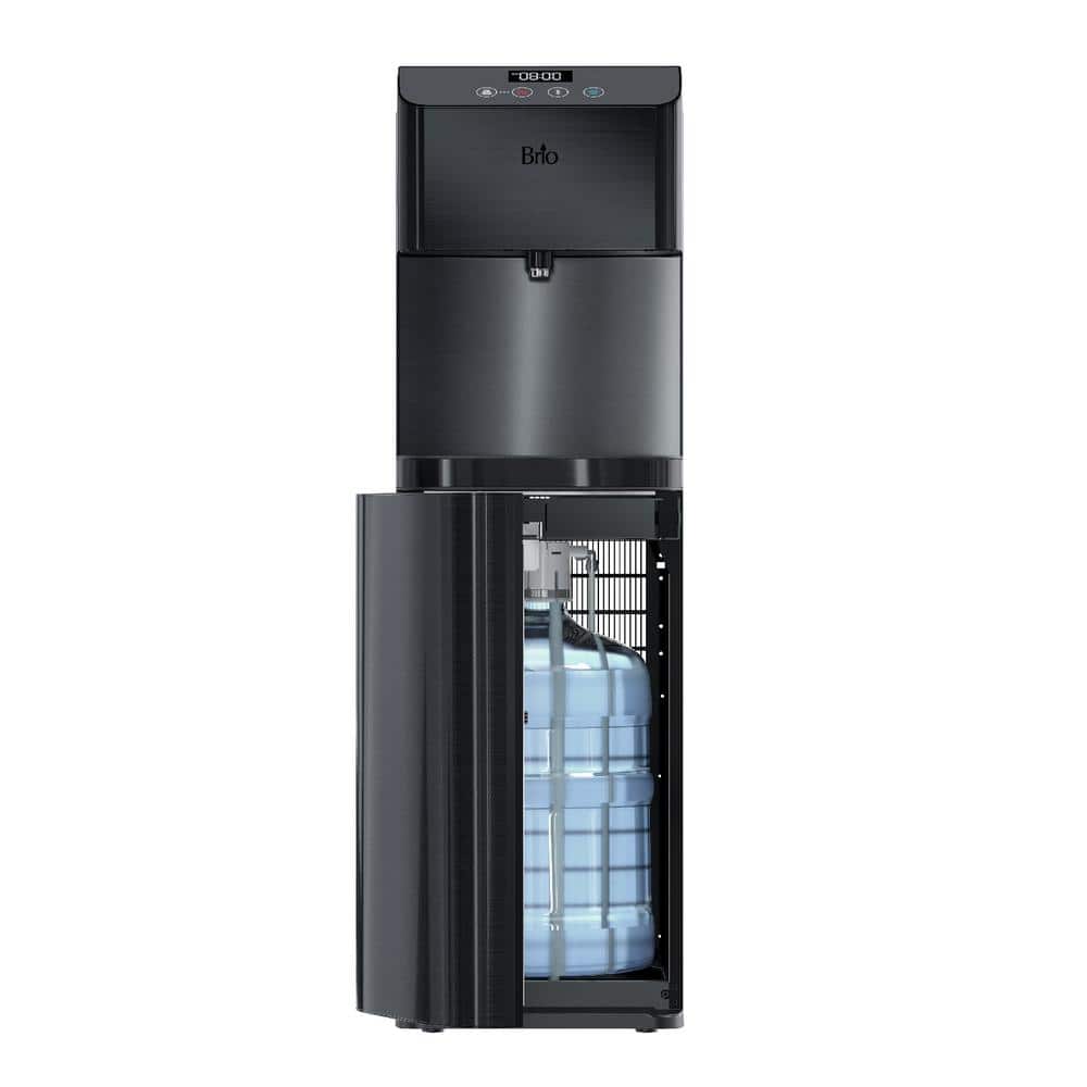Brio CLBL720SCBLK 700 Series Moderna Self Cleaning Bottom Load Hot. Cold and Room Water Cooler Tri Temperature Touch Dispenser Feature
