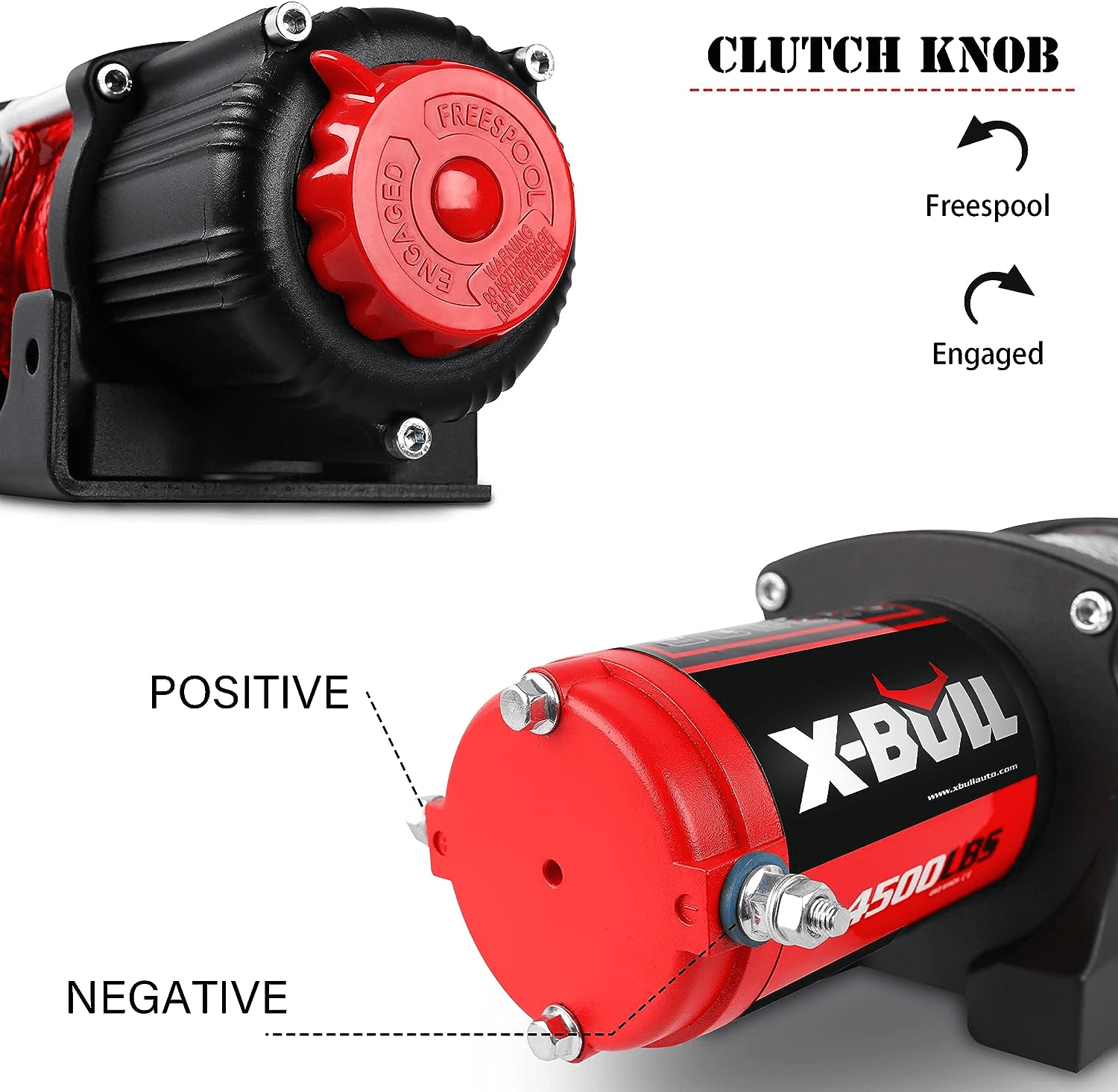 X-BULL Electric Winch 4500lbs 12V Synthetic Rope Winch  with Fairlead ATV/UTV Winch with Wireless Remotes and Mounting Bracket