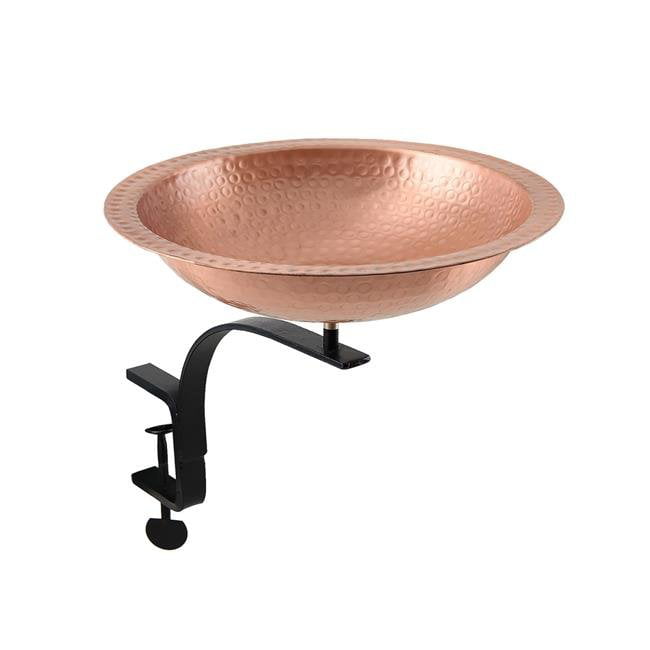 Achla BBHC-02T-S Hammered Staked Birdbath. Solid Copper & Black