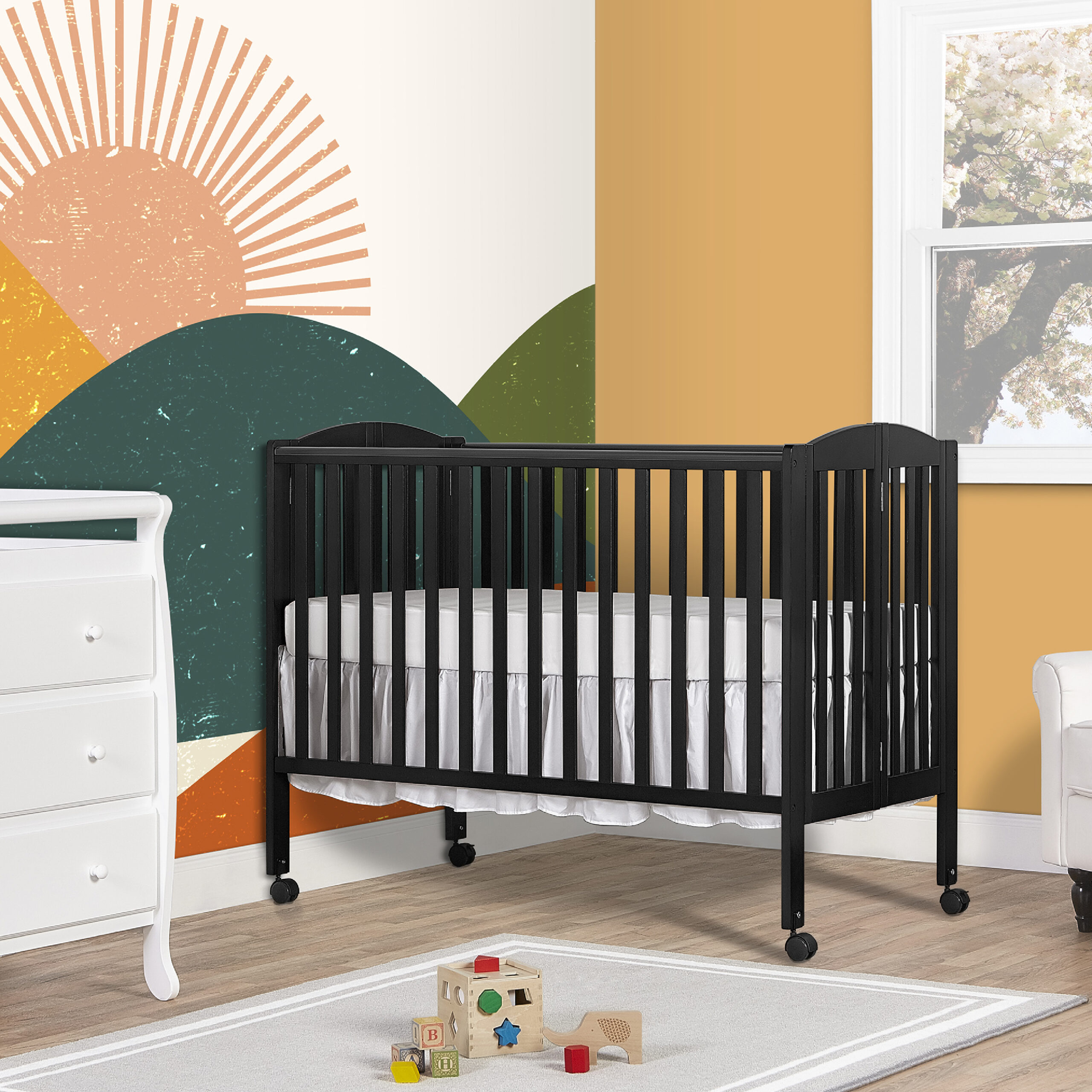 Dream On Me - 2-in-1 Folding. Full-Size Crib. Choose Your Finish