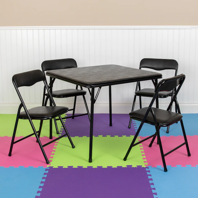 Flash Furniture  24-in x 24-in 5-Piece Indoor Powder-coated Steel Folding Table and Chair Set