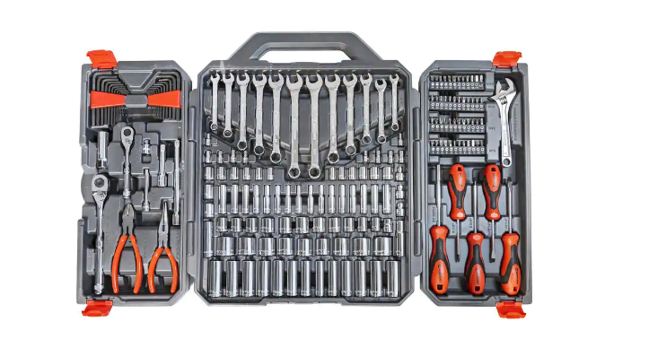 1/4 in. and 3/8 in. Drive 6 Point SAE/Metric Professional Tool Set (180-Pieces)