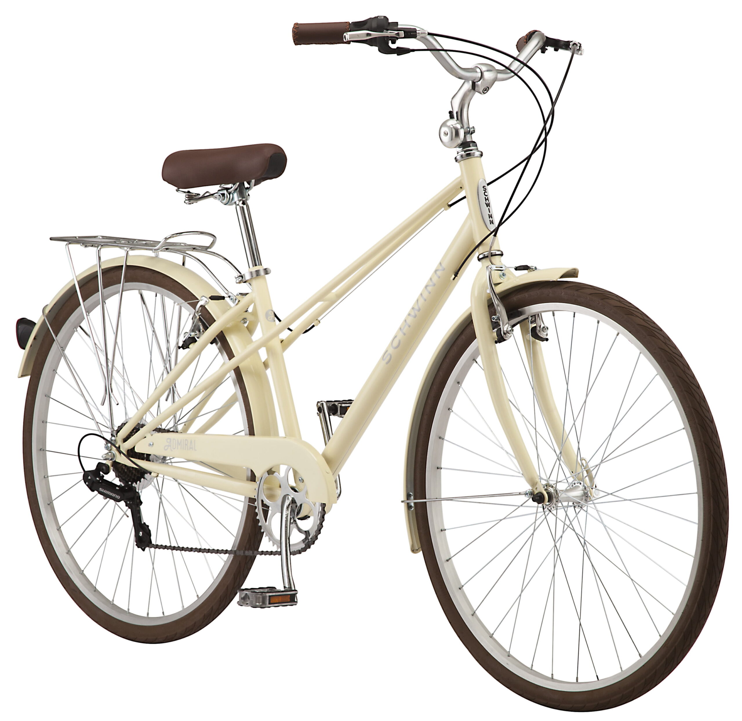 Schwinn 700c Admiral Unisex Hybrid Bike. Cream. 7 Speeds