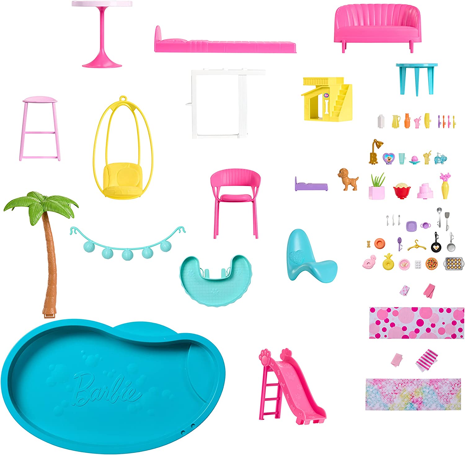 New ​Barbie Dreamhouse. Pool Party Doll House with 75+ Pieces and 3-Story Slide. Barbie House Playset. Pet Elevator and Puppy Play Areas​