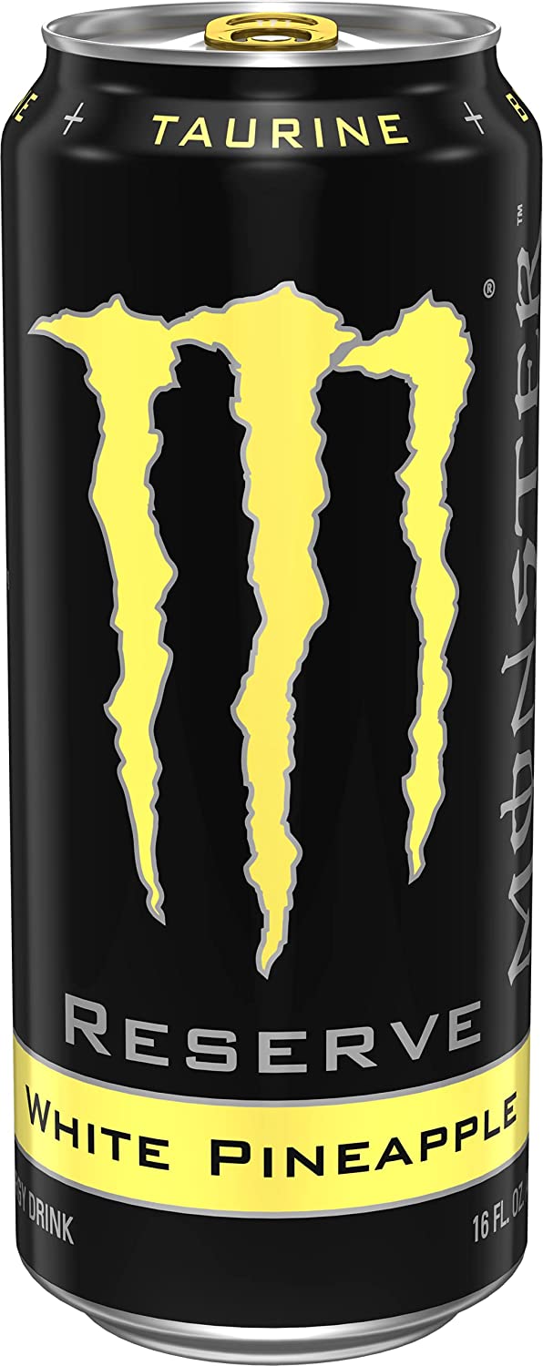 Monster Energy Drink Reserve White Pineapple. Yellow. 16 Ounce (Pack of 24)