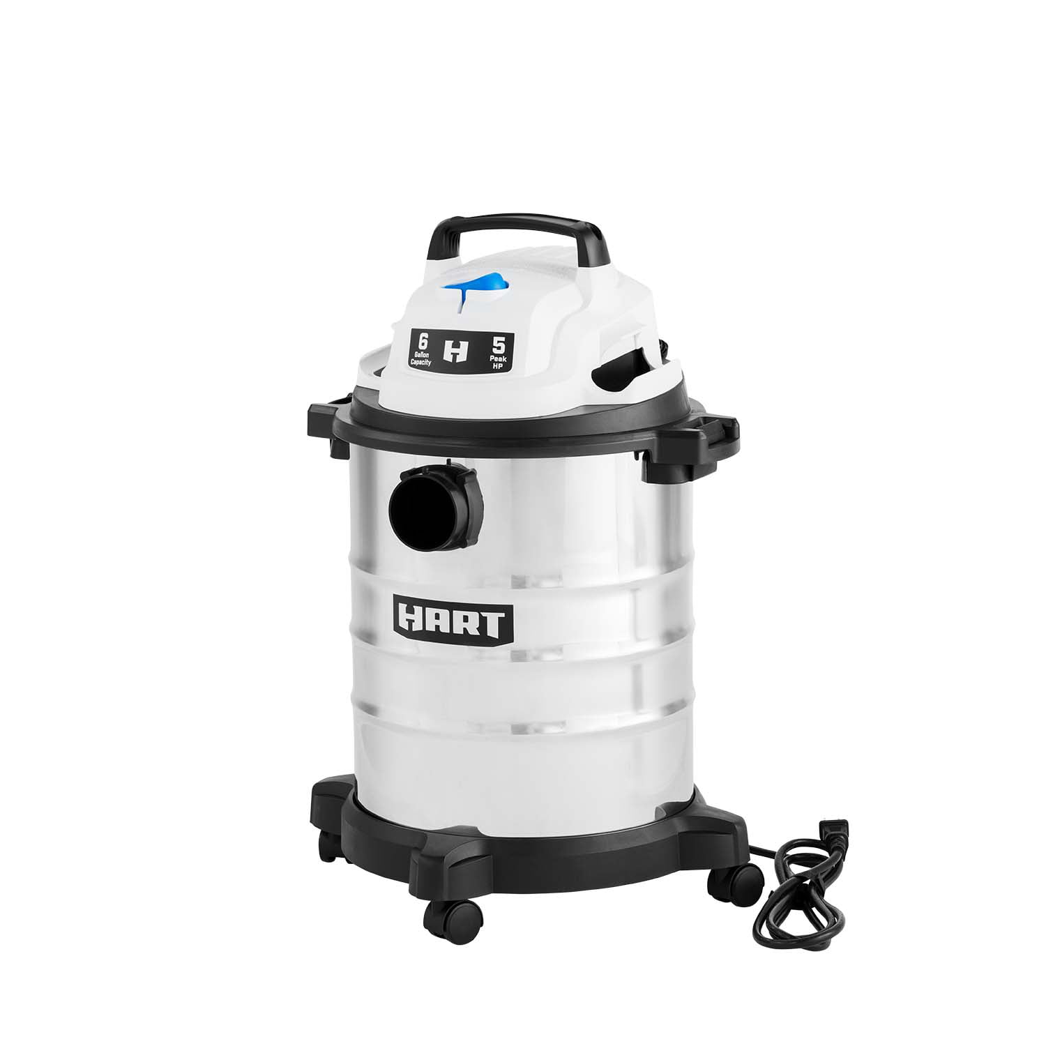 HART 6 Gallon 5 Peak HP Stainless Steel Wet/Dry Vacuum with Bonus Car Cleaning Kit