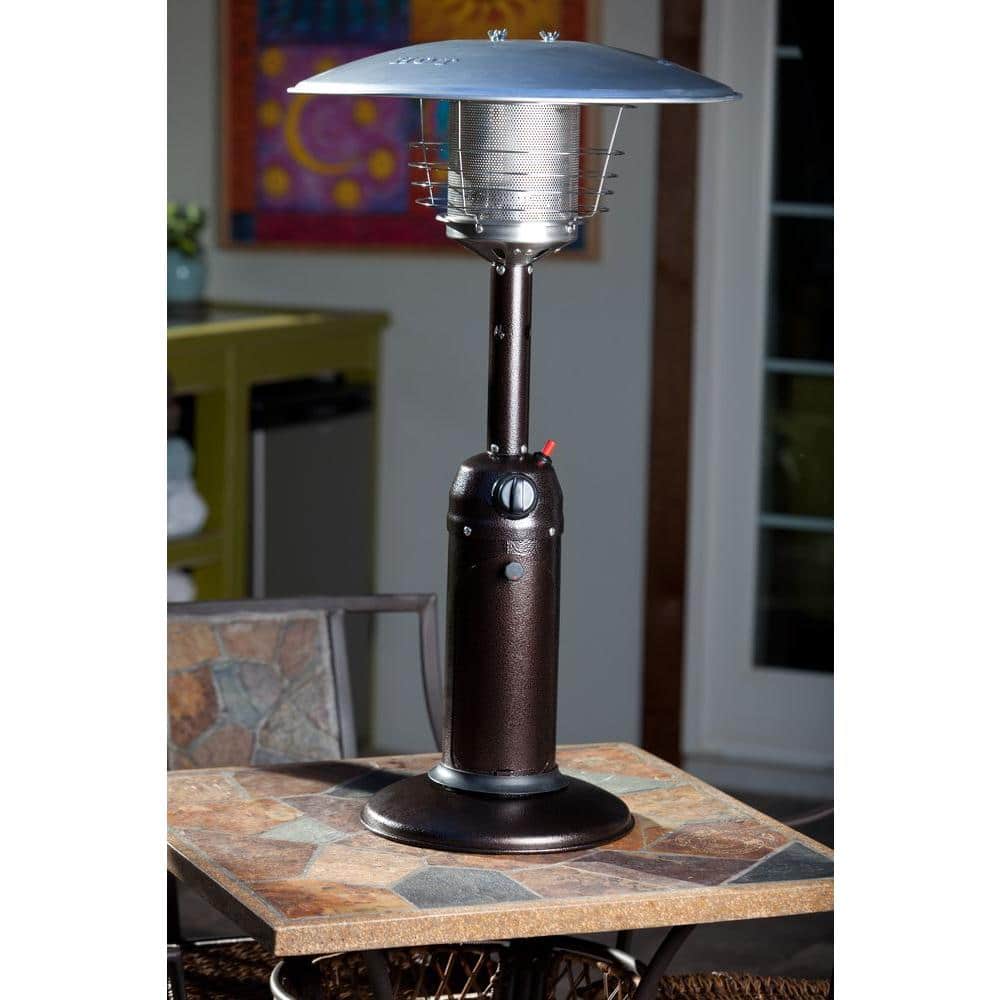 Fire Sense 61322 10.000 BTU Hammered Bronze Tabletop Propane Gas Patio Heater