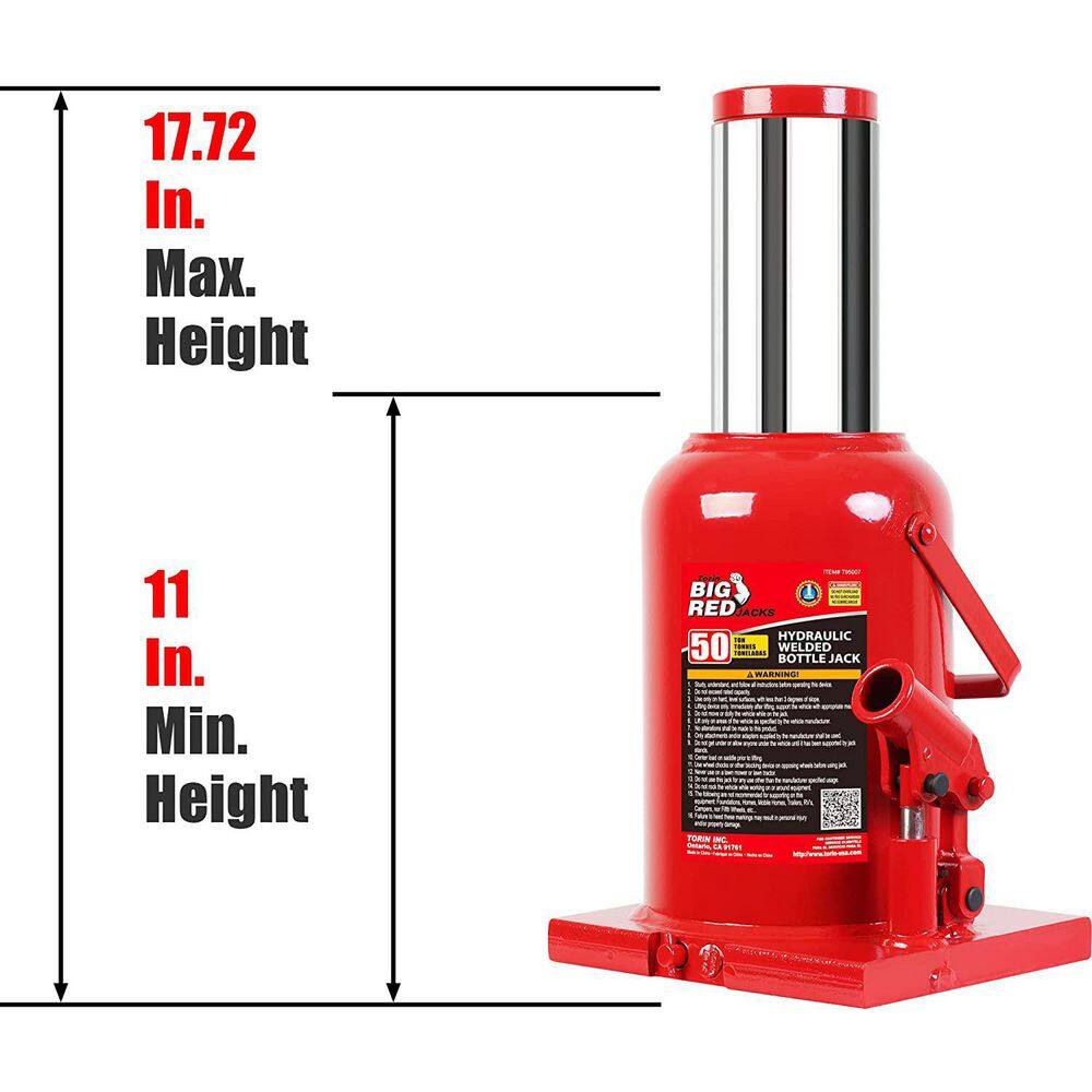 Big Red T95007 50-Ton Heavy-Duty Bottle Jack