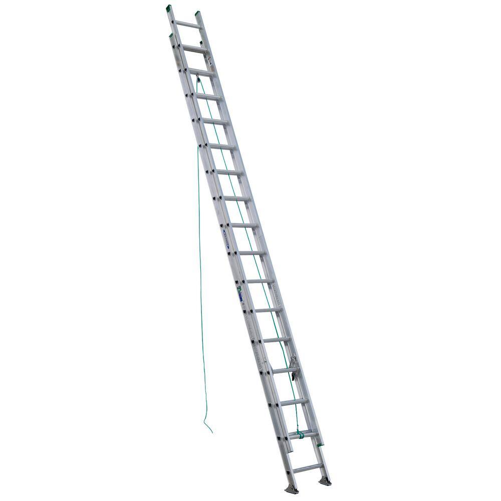 Werner D1232-2 32 ft. Aluminum D-Rung Extension Ladder with 225 lb. Load Capacity Type II Duty Rating