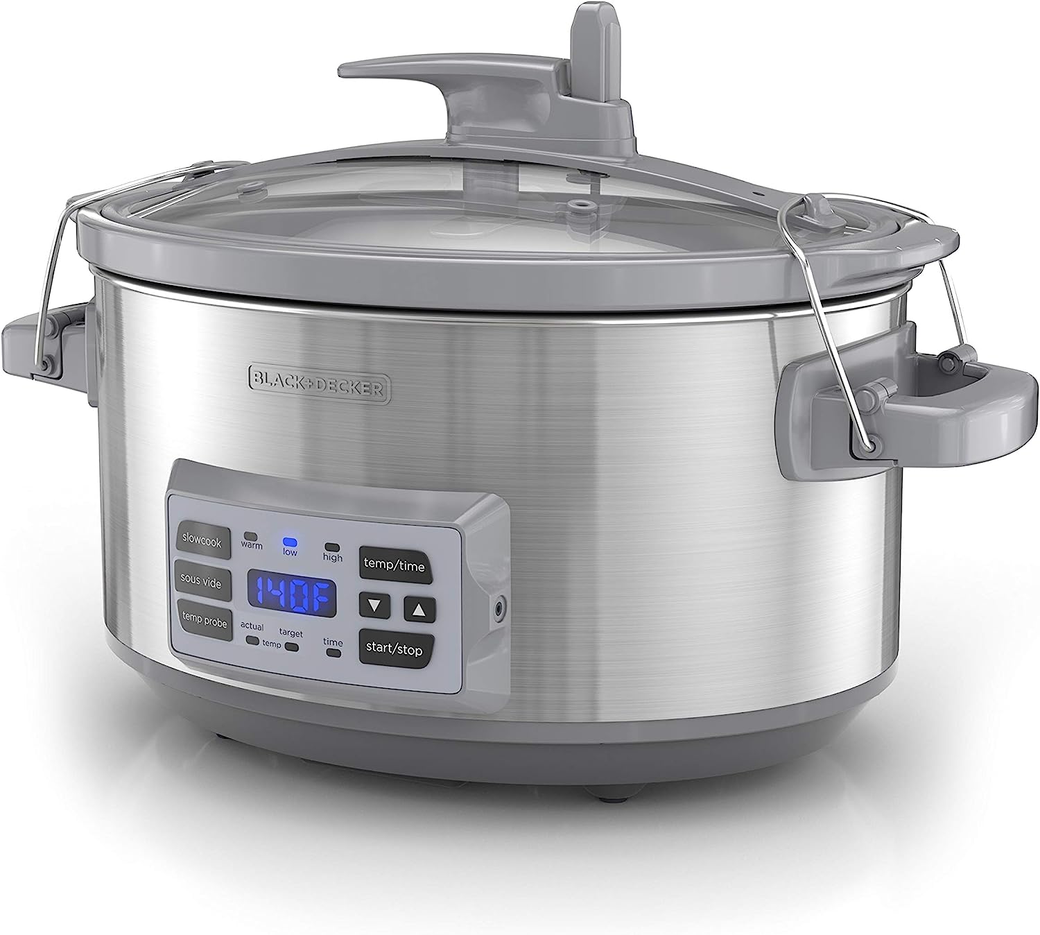 BLACK+DECKER SCD7007SSD Digital Slow Cooker with Temperature Probe + Precision Sous-Vide. 7-Quart Capacity. Stainless Steel
