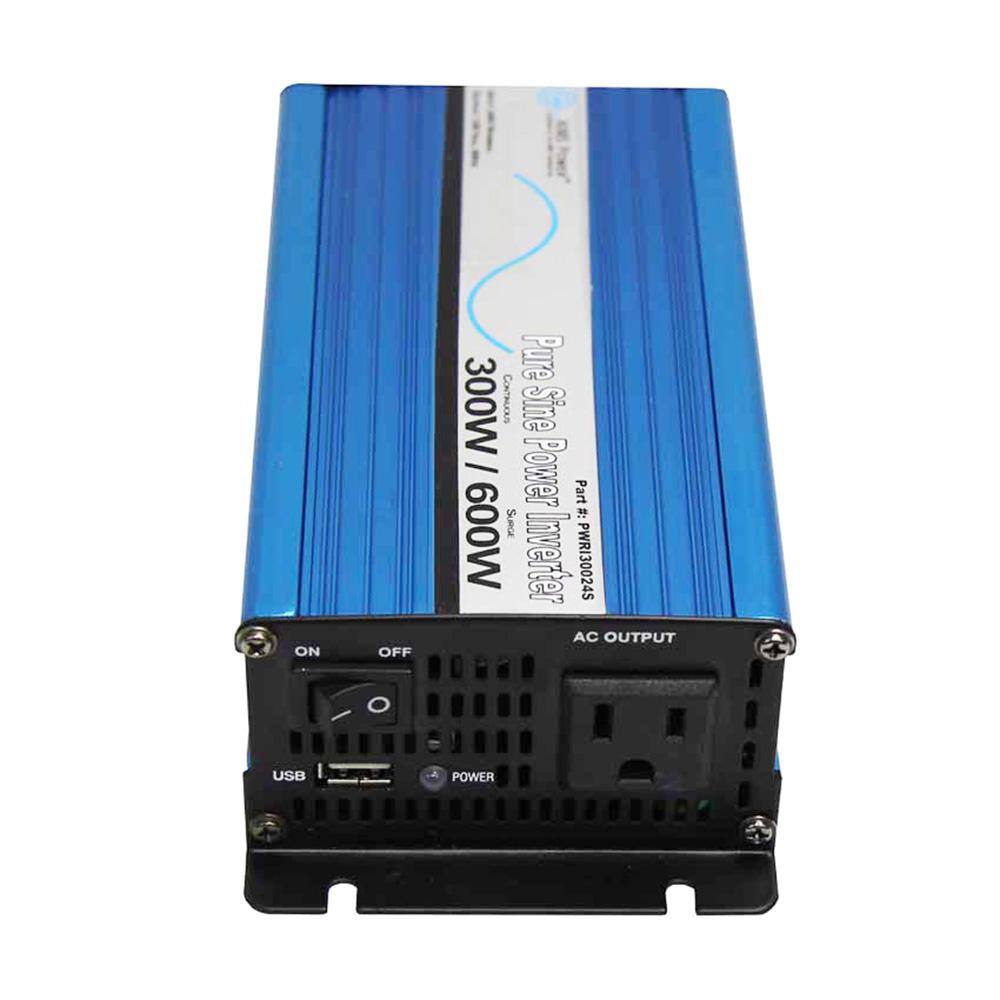 AIMS POWER PWRI30012S 300-Watt Pure Sine Inverter 12-Volt DC to 120-Volt AC
