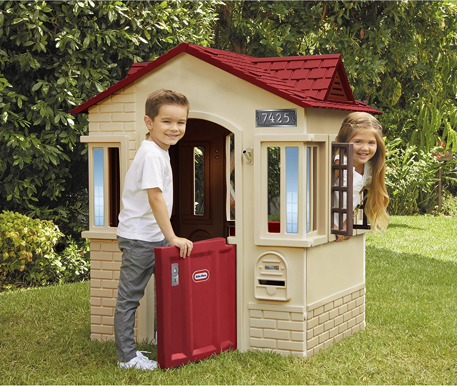 Little Tikes Cape Cottage Playhouse with Working Doors. Windows. and Shutters - Tan