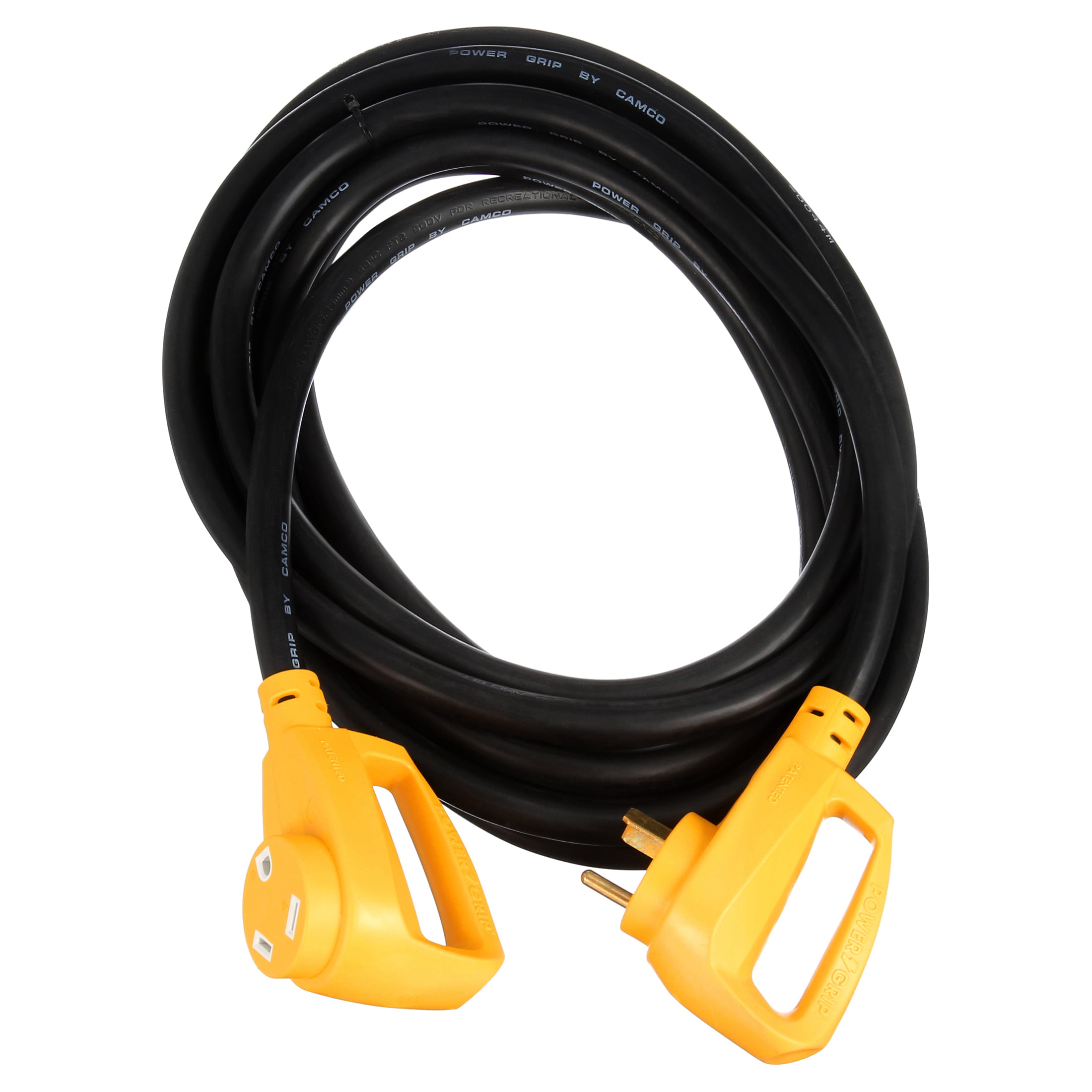 Camco Heavy-Duty RV Extension Cord with PowerGrip Handles. 25-Foot. 30-Amp.10-Gauge - Multicolor (55191)
