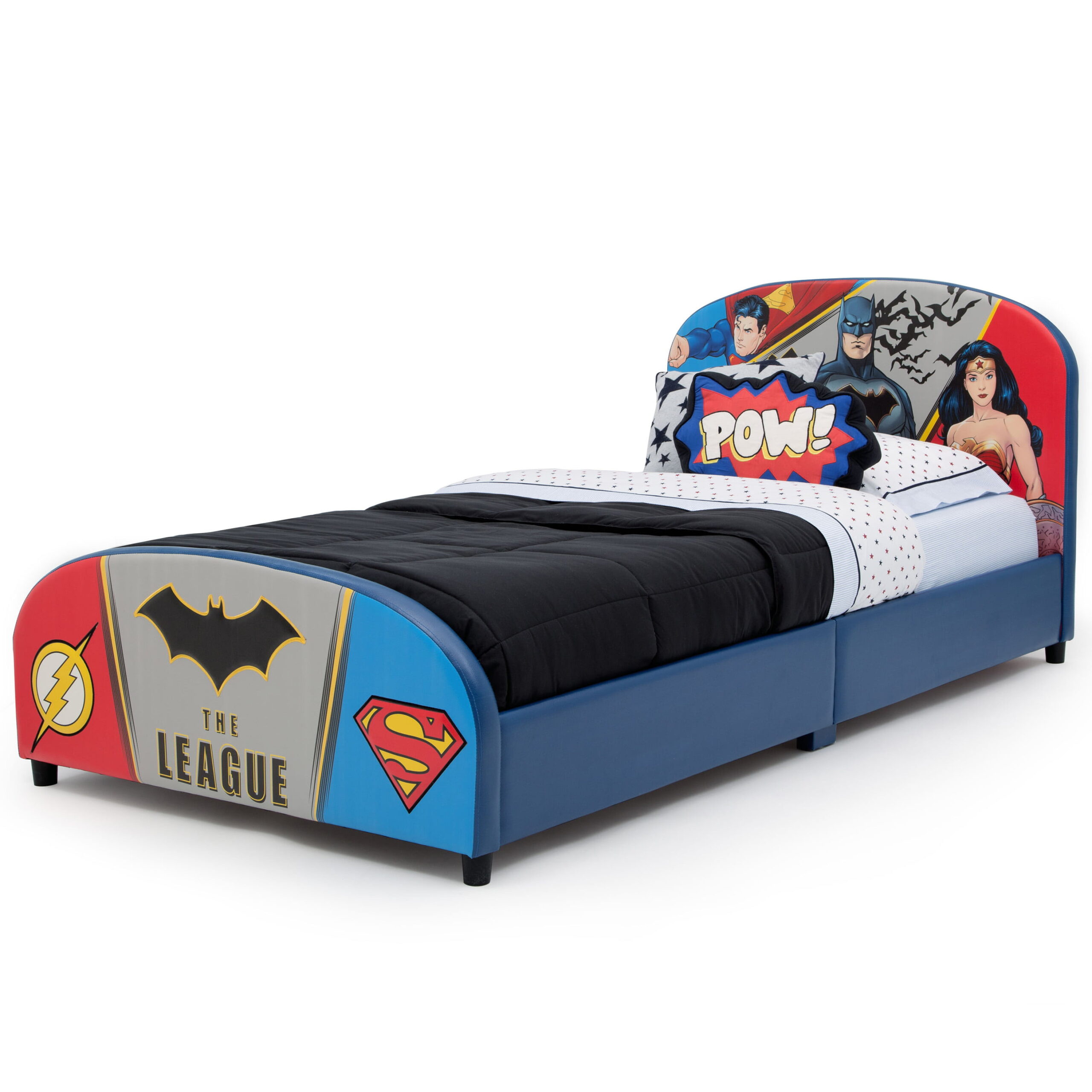 Delta Children DC Comics Justice League Upholstered Bed. Twin. Blue
