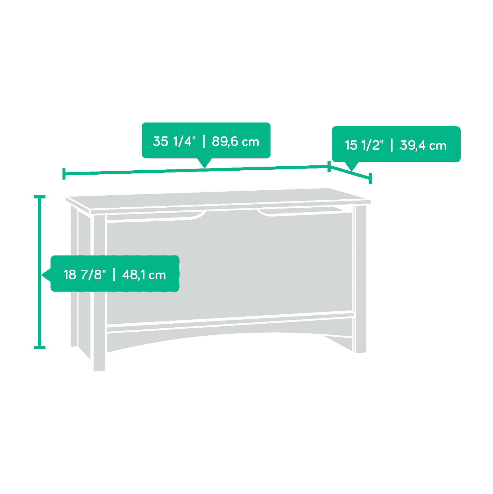 Sauder Shoal Creek Wood Storage Chest. Oiled Oak Finish