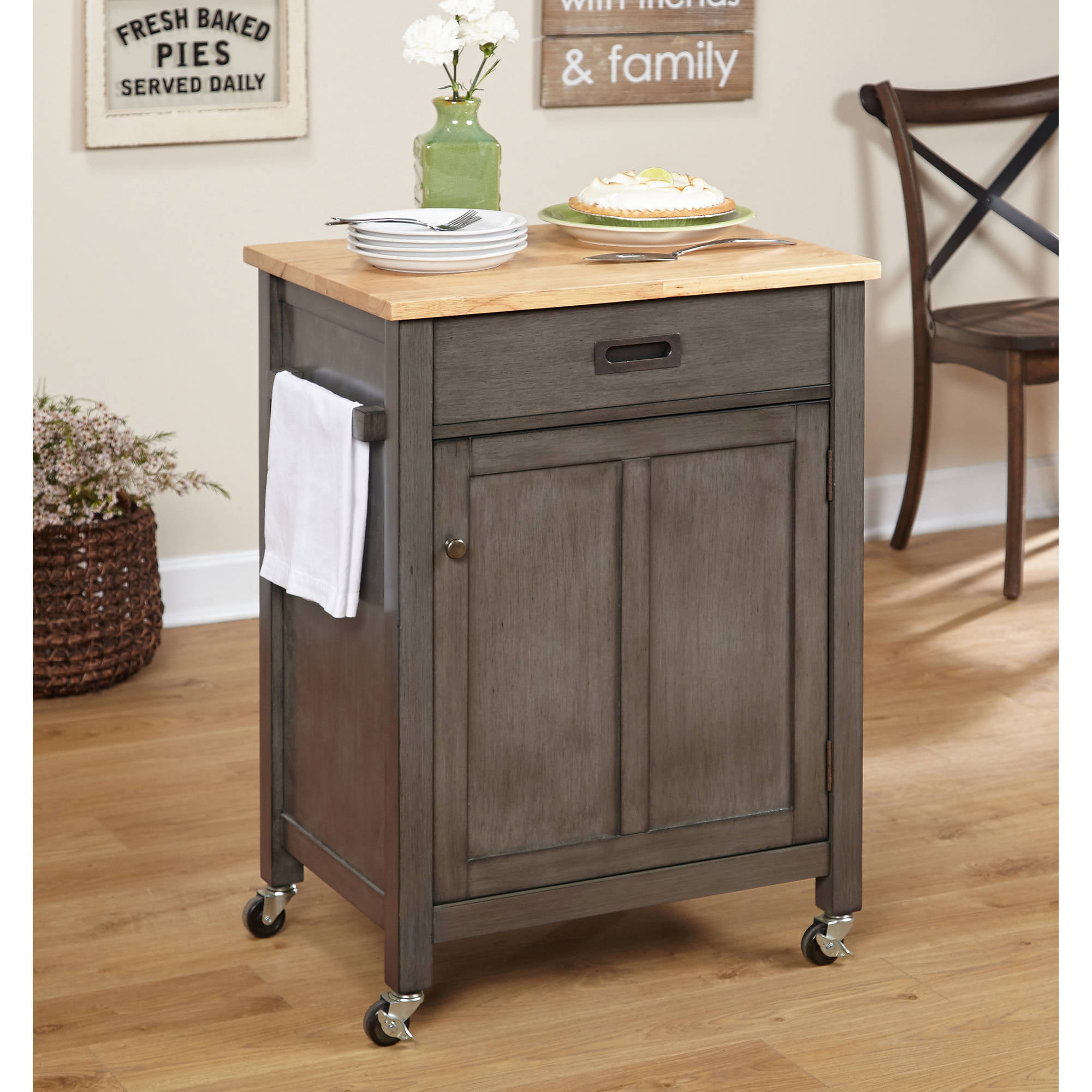TMS Jacksonville Kitchen Cart. Weathered Gray