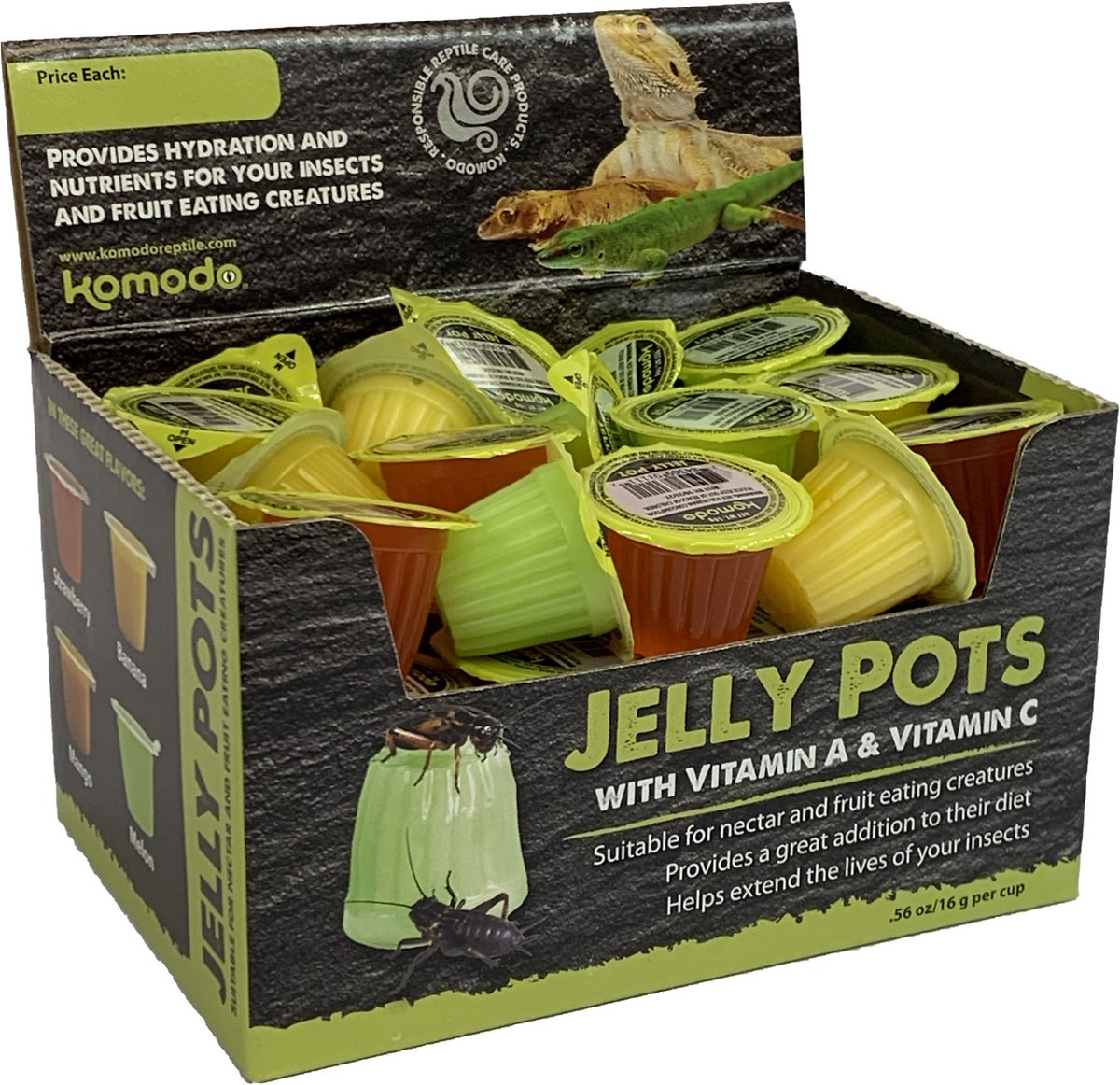 Komodo Jelly Pots Fruit 40Count Pdq 16g
