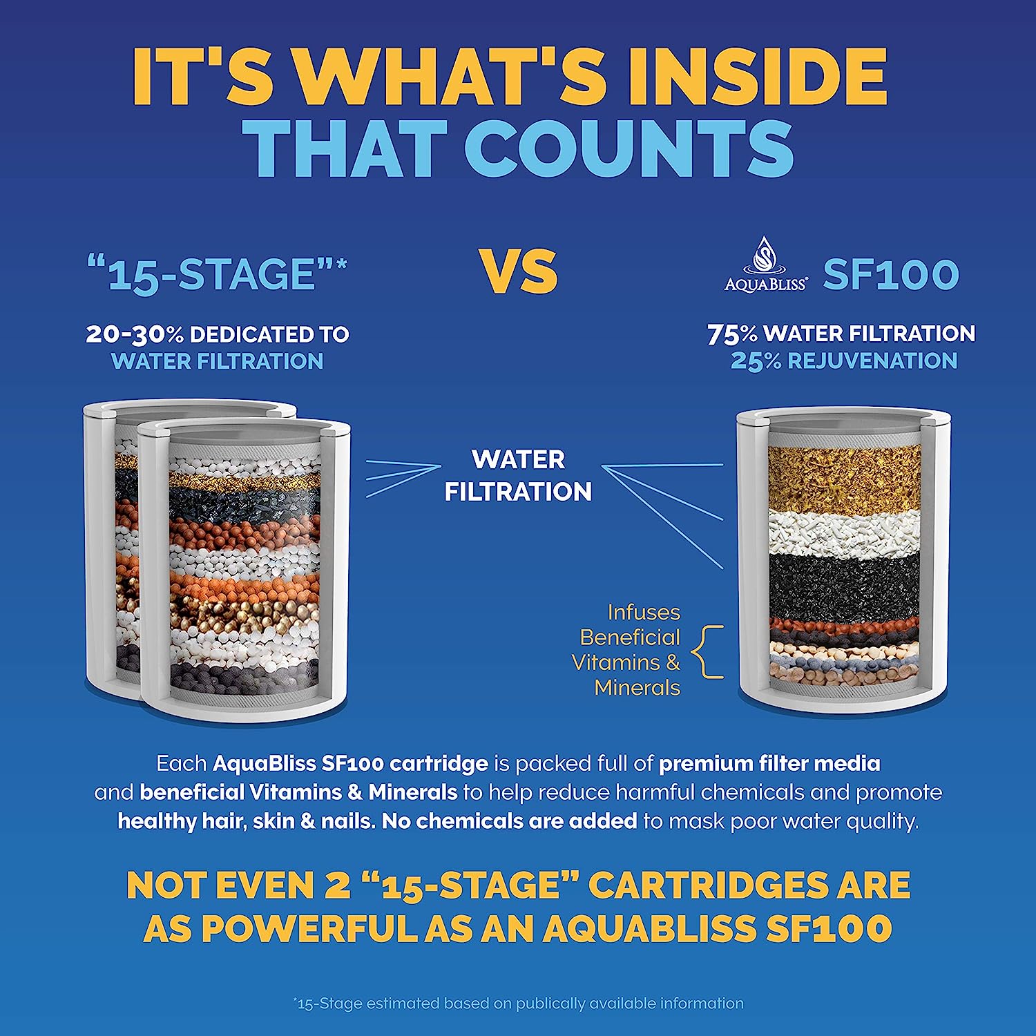 AquaBliss High Output Revitalizing Shower Filter - Reduces Dry Itchy Skin. Dandruff. Eczema. and Dramatically Improves The Condition of Your Skin. Hair and Nails - Chrome (SF100)