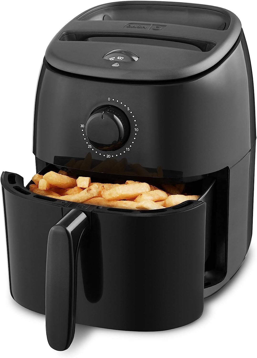 DASH Tasti-Crisp™ Electric Air Fryer Oven Cooker with Temperature Control. Non-Stick Fry Basket. Recipe Guide + Auto Shut Off Feature. 1000-Watt. 2.6Qt. Black