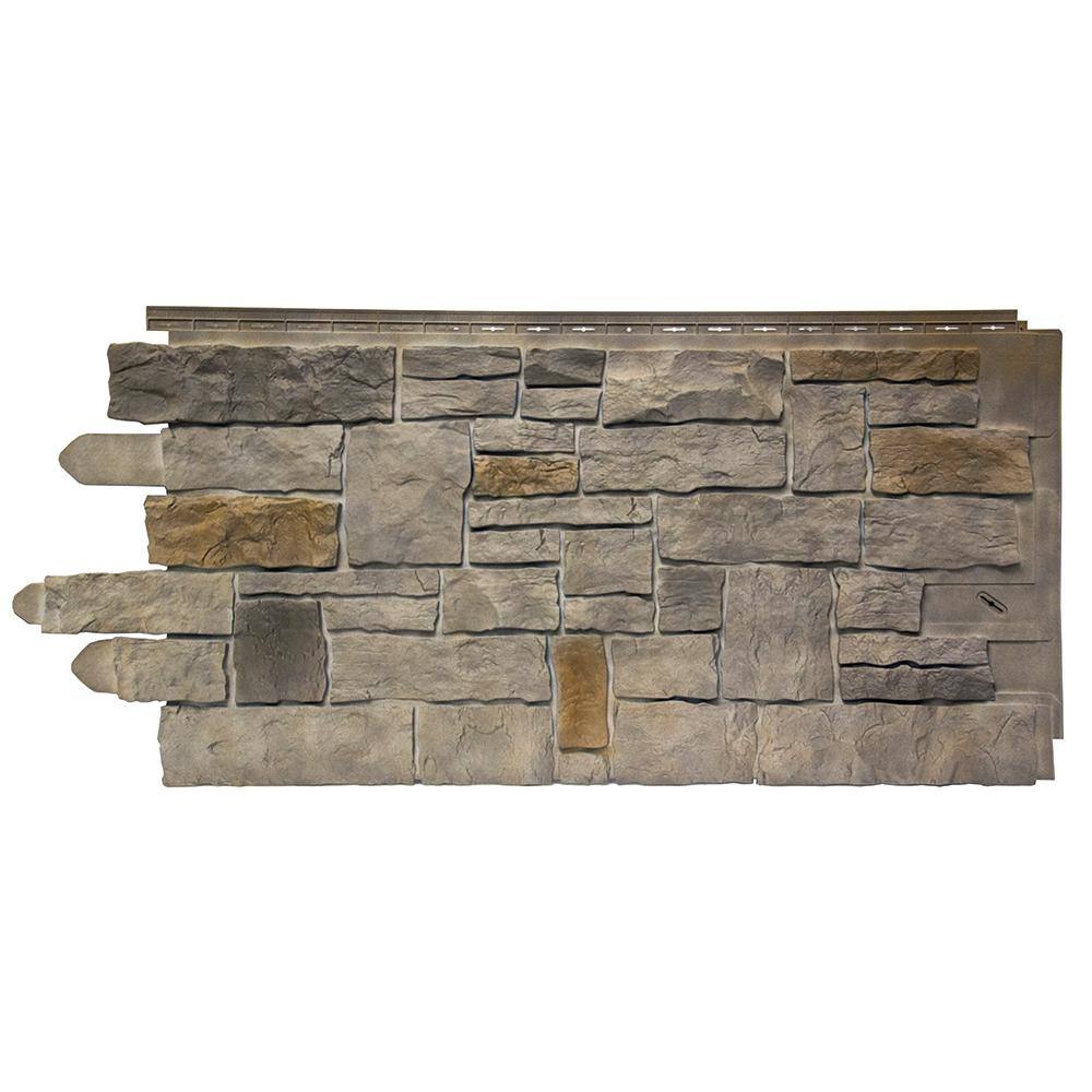 Novik 100145005 NovikStone AC Artisan Cut (20.3 in. x 45 in.) Stone Siding in Fossil (10 Panels Per Box. 49.3 sq. ft.)
