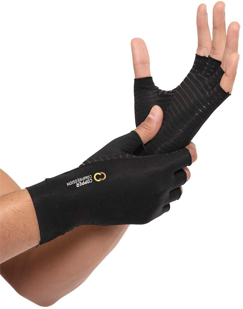Copper Compression Arthritis Gloves for Carpal Tunnel and Hand Pain Relief - S/M