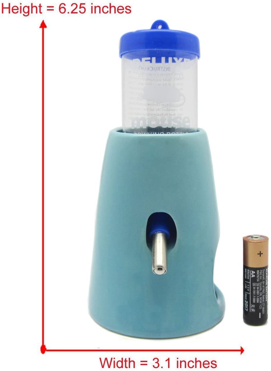 Alfie Pet - 2-in-1 Water Bottle with Hut for Small Animals Like Dwarf Hamster and Mouse - Color: Blue