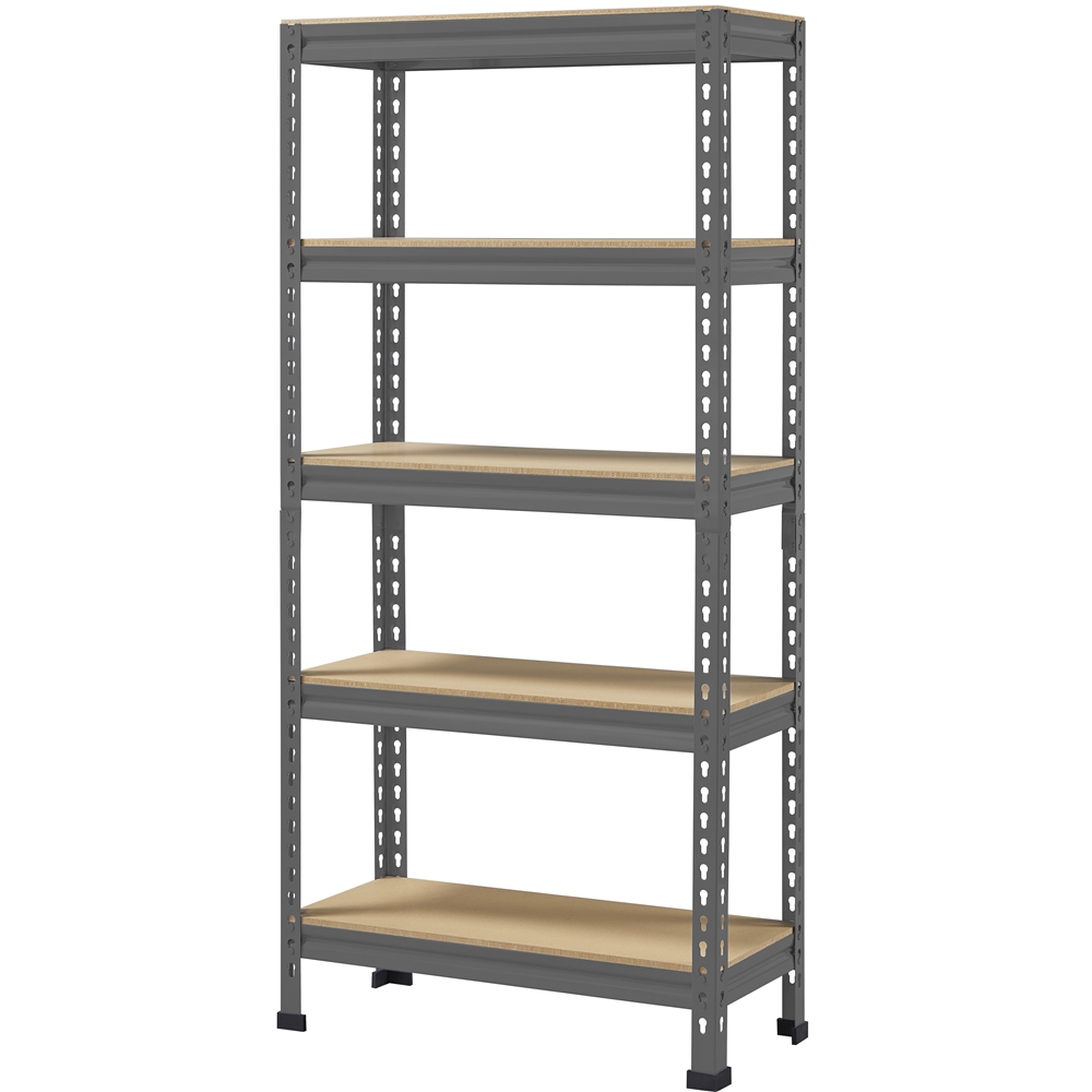 SmileMart Adjustable 12″W x 27.6″D x 59″H 5-Shelf Metal Frame Freestanding Shelves. Dark Gray