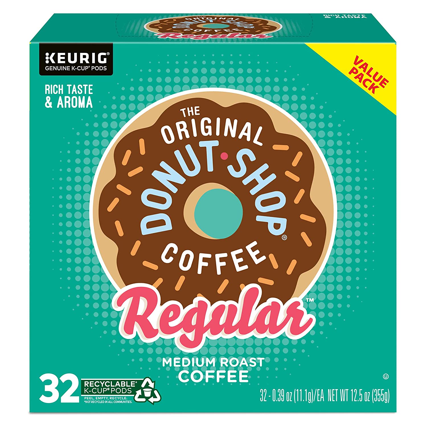 The Original Donut Shop 5000196318 Regular. Single-Serve Keurig K-Cup Pods. Medium Roast Coffee Pods. 32 Count