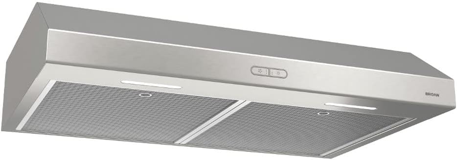 Broan-NuTone NuTone BCDF136SS Glacier Range Hood with Light Exhaust Fan for Under Cabinet. Stainless Steel. 36-Inch