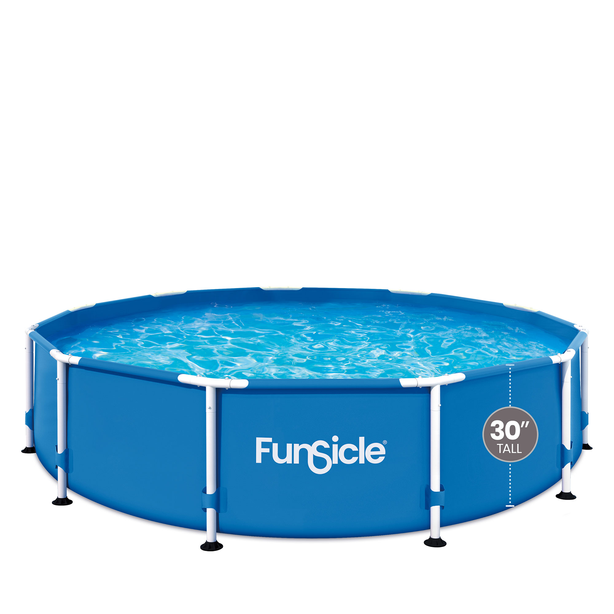 Funsicle 12ft x 30in Round Activity Above Ground Pool with SkimmerPlus Filter Pump. Age 6 & up