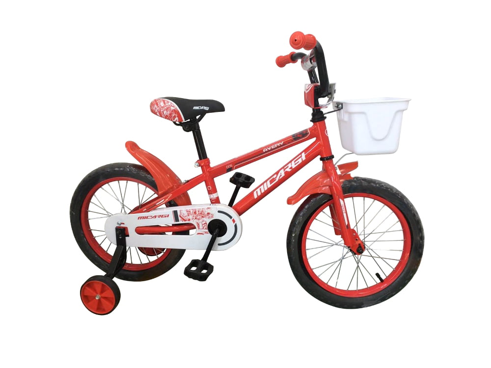 USToyOutlet 16″ BMX Steel Frame Coaster Brake Bicycle One Piece Crank w/ Baskets & Fenders. Rims-Red Kid-s Bike - Red