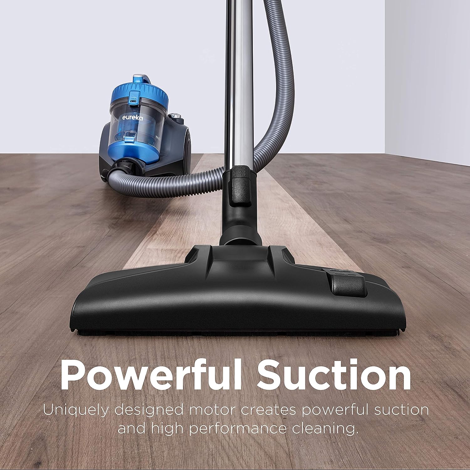 Eureka WhirlWind Bagless Canister Vacuum Cleaner. Lightweight Vac for Carpets and Hard Floors. Blue