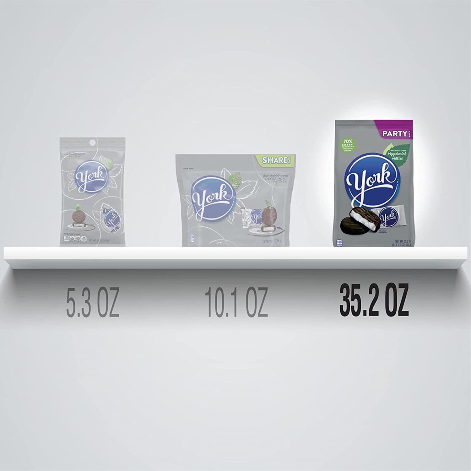 YORK Dark Chocolate Peppermint Patties Candy. Easter. 35.2 oz Bulk Party Bag