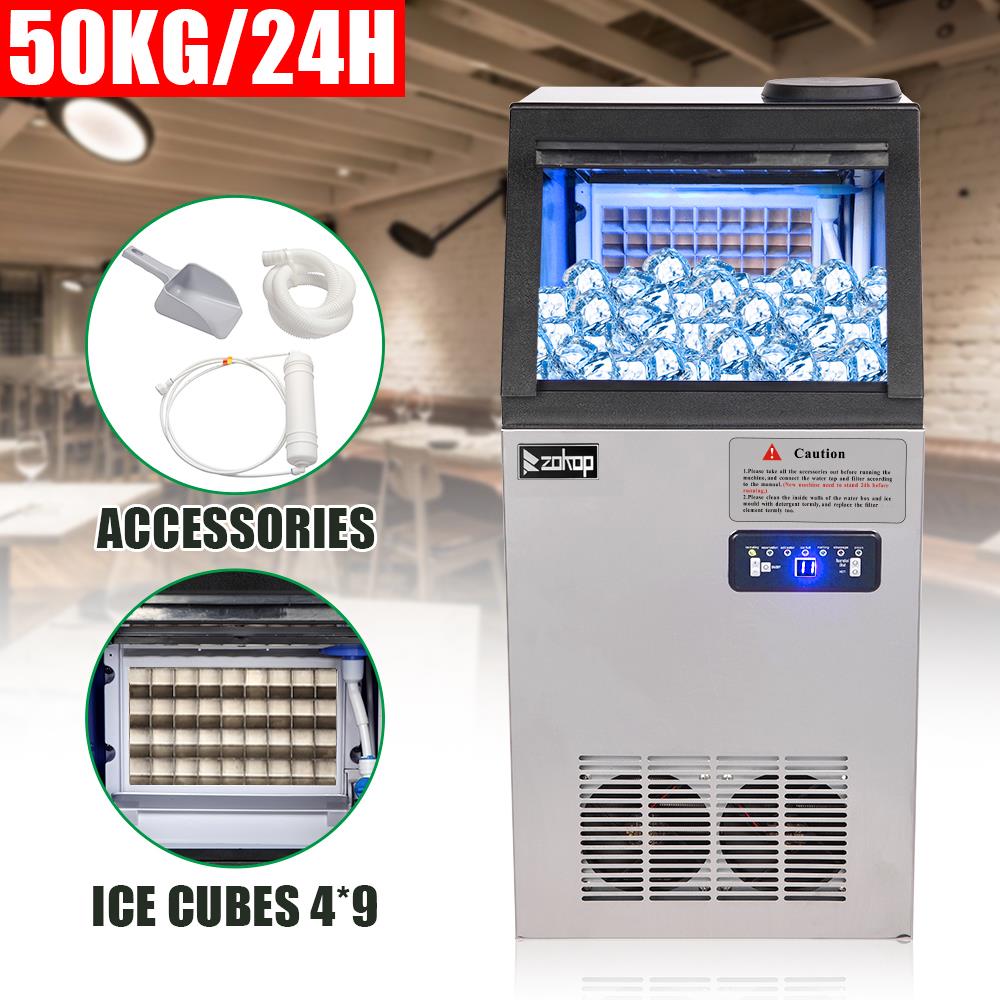 Zimtown Commercial Ice Machine. 110LBS/24H Automatic Freestanding Ice Maker. Ideal for Restaurants. Bars. Homes and Offices