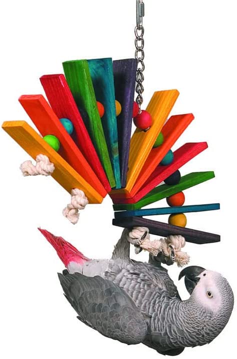 Super Bird Creations SB702 Peacock Sr. Bird Toy. Large Bird Size. 14 x 11 x 1.5